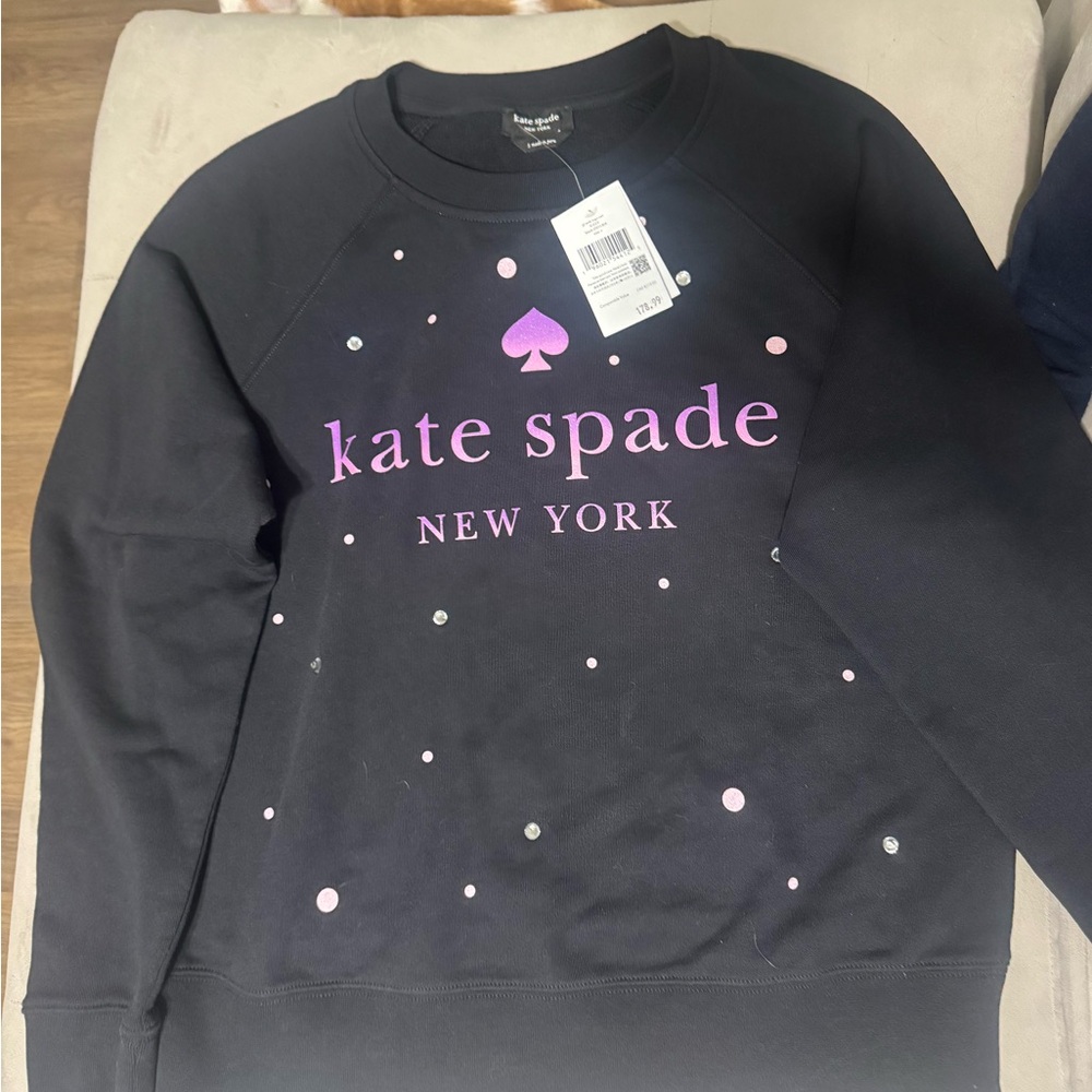 Kate Spade Black Sweatshirt with Purple Accents
